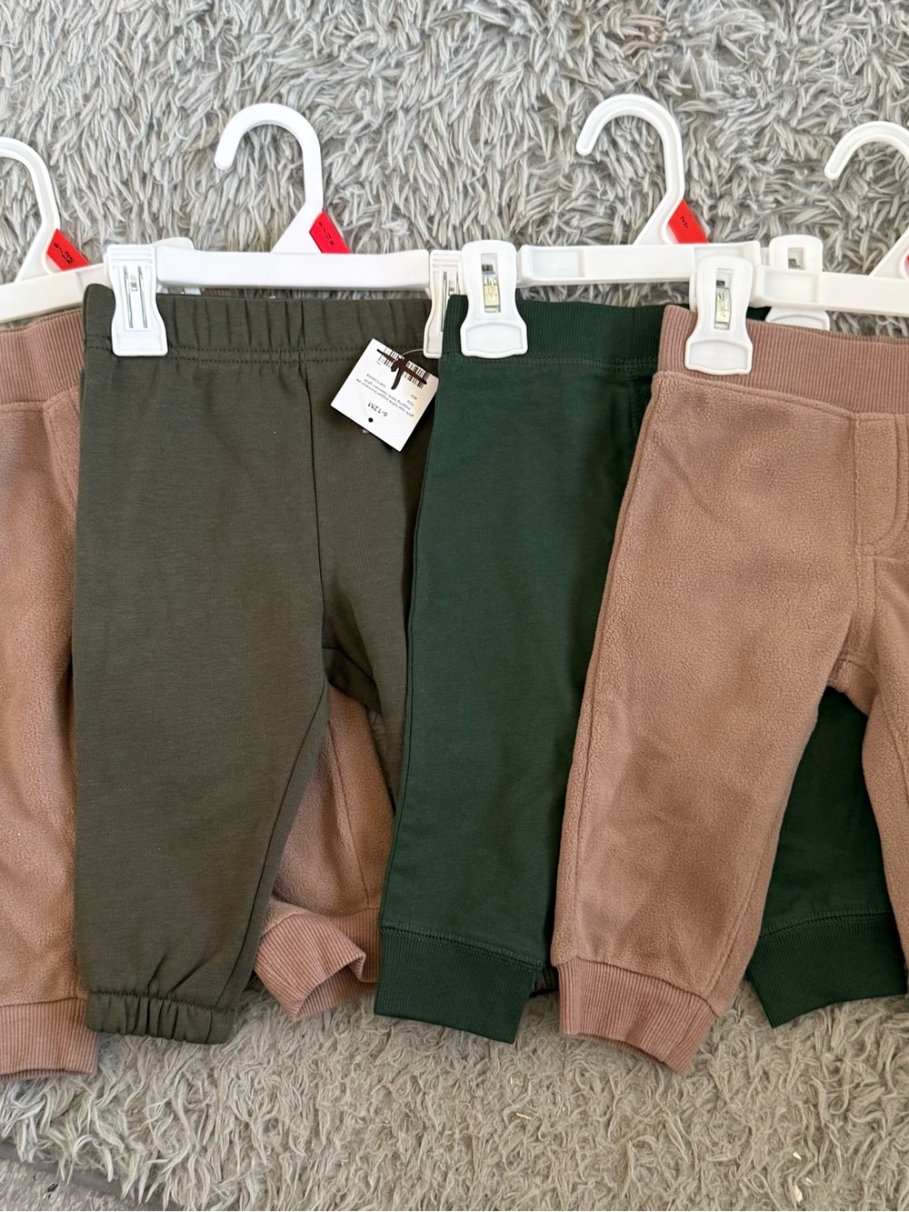 George Olive Green & Mauve Kids Jogger Pants - 3-Pack Look